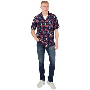 Thread Ware Hey There Sailor Shirt Mens M Button Up Mermaid Pin Up Navy Tattoo